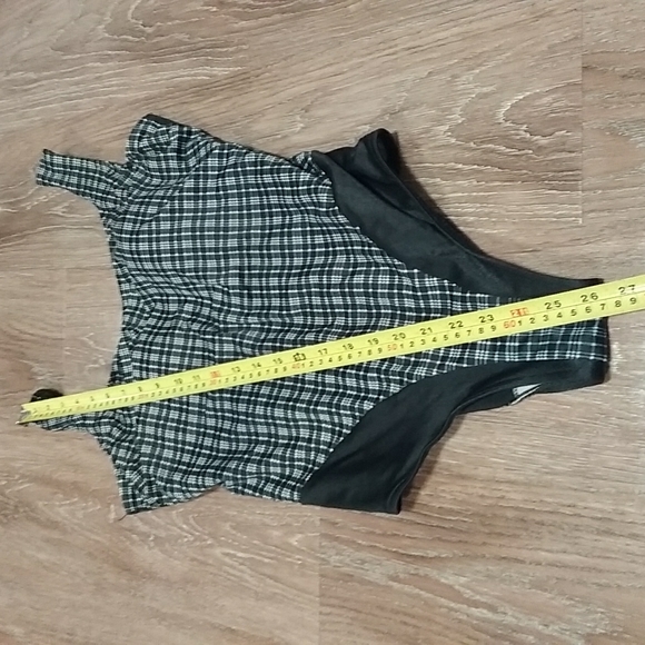 (18W) Maillot Baltex Body I.D Plaid Print One Piece Swimsuit Classic Pool Beach - Picture 6 of 10